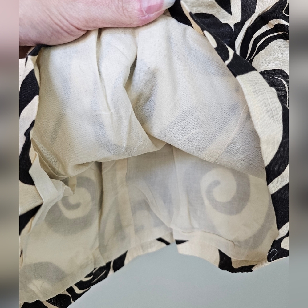 The Wolf Gang Mirador Linen Mini Dress, Vintage Black & Ivory Pattern, Xs — image 8 of 8